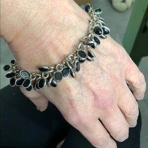 Silver and Black Charm Bracelet